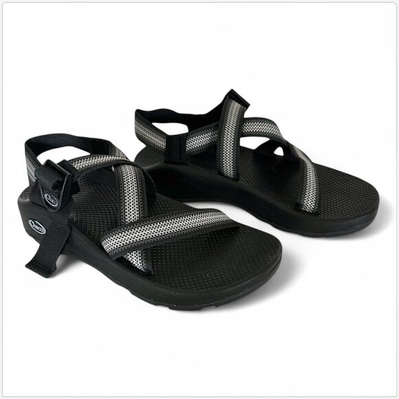 Chaco Split Gray Stripe Black Z/1 Adjustable Strap Classic Sandals New Men\'s 9W main image 4